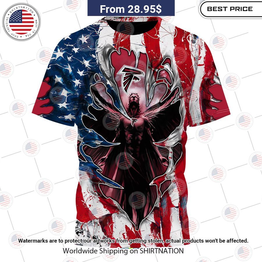 HOT Atlanta Falcons US Flag Angel Shirt Elegant picture.