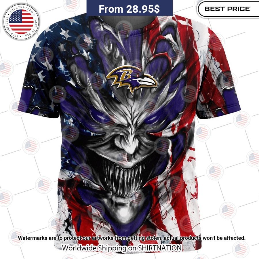 HOT Baltimore Ravens Demon Face US Flag Shirt It is more than cute