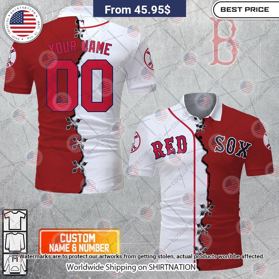 HOT Boston Red Sox Mix Home Away Jersey Polo Shirt Cutting dash