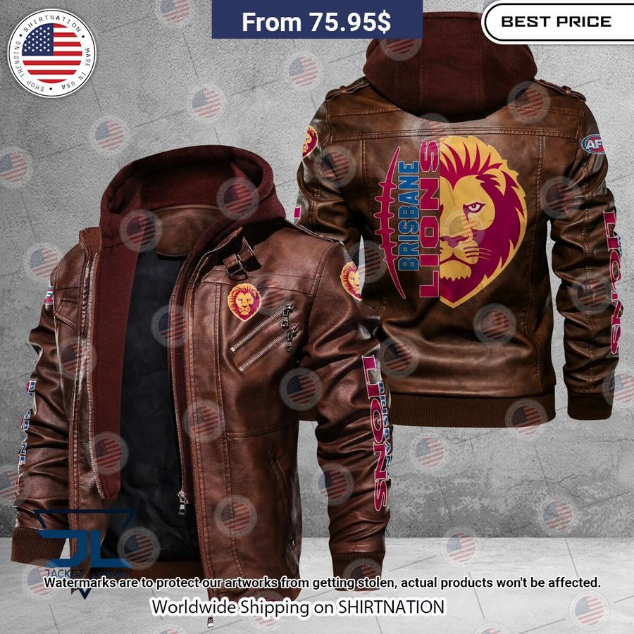 HOT Brisbane Lions Leather Jacket Stand easy bro