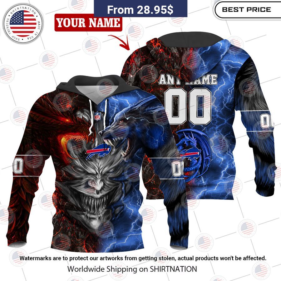 HOT Buffalo Bills Demon Face Wolf Dragon Shirt You look so healthy and fit