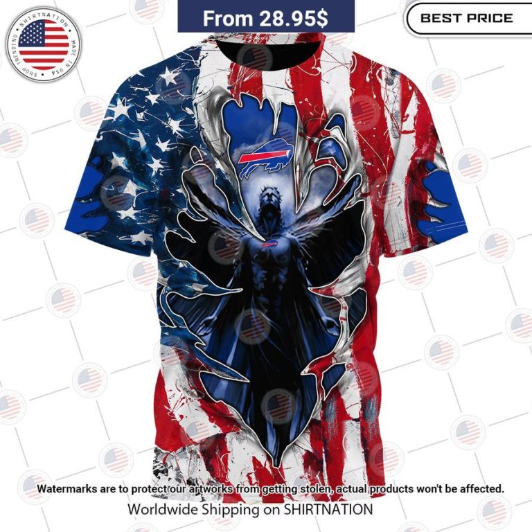 HOT Buffalo Bills US Flag Angel Shirt You look beautiful forever