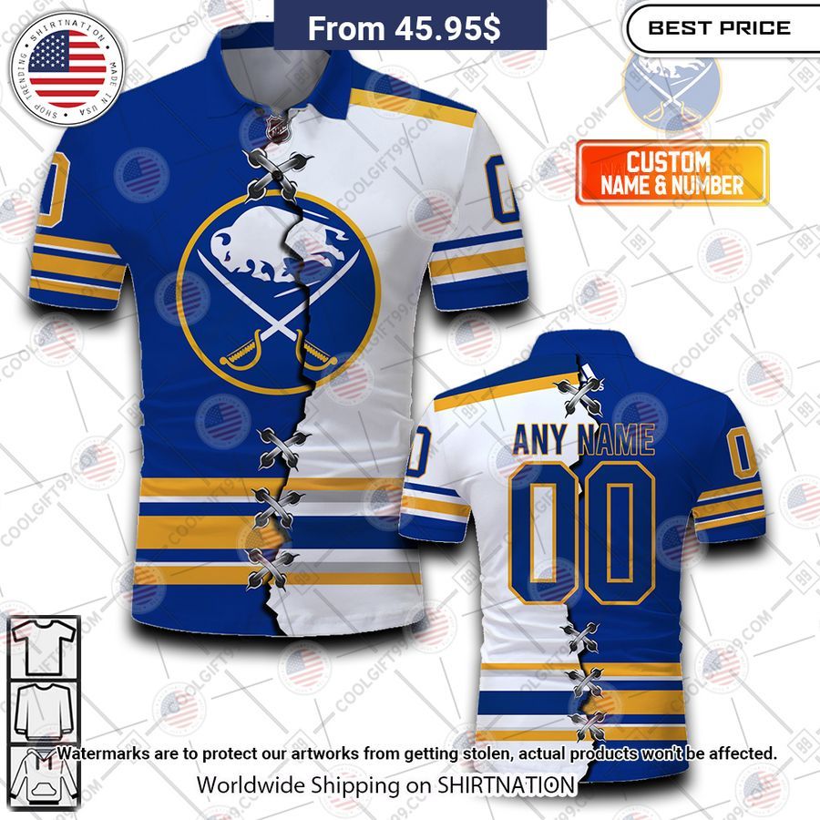 HOT Buffalo Sabres Mix Home Away Jersey Polo Shirt Best couple on earth