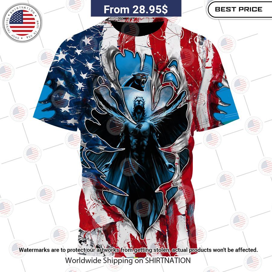 HOT Carolina Panthers US Flag Angel Shirt