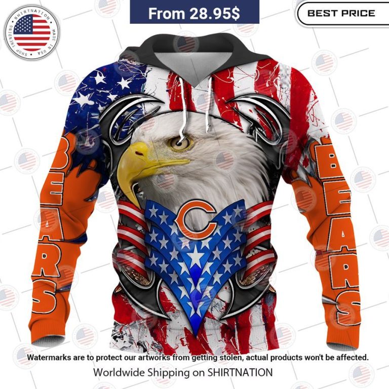 HOT Chicago Bears US Flag Eagle Shirt You look too weak