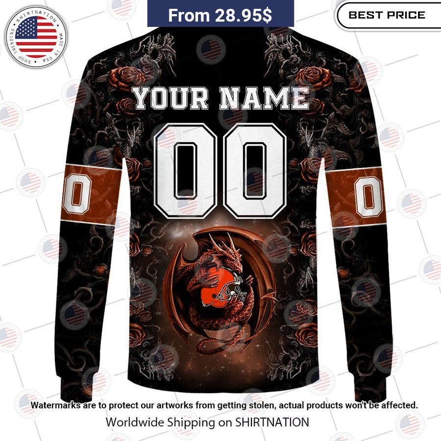 HOT Cleveland Browns Dragon Rose Shirt This is awesome and unique