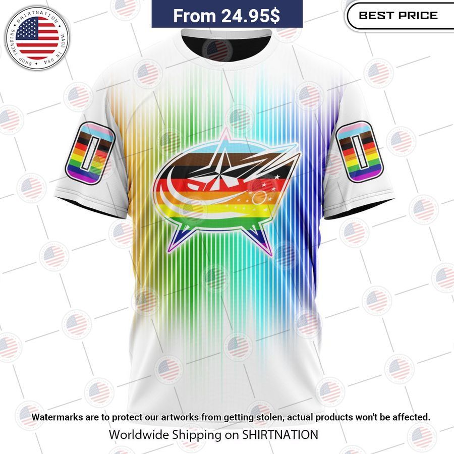 HOT Columbus Blue Jackets Design For Pride Month Hoodie Out of the world