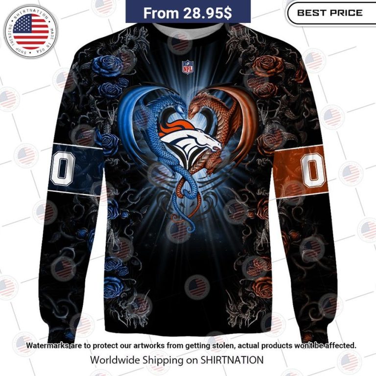 HOT Denver Broncos Dragon Rose Shirt You look too weak