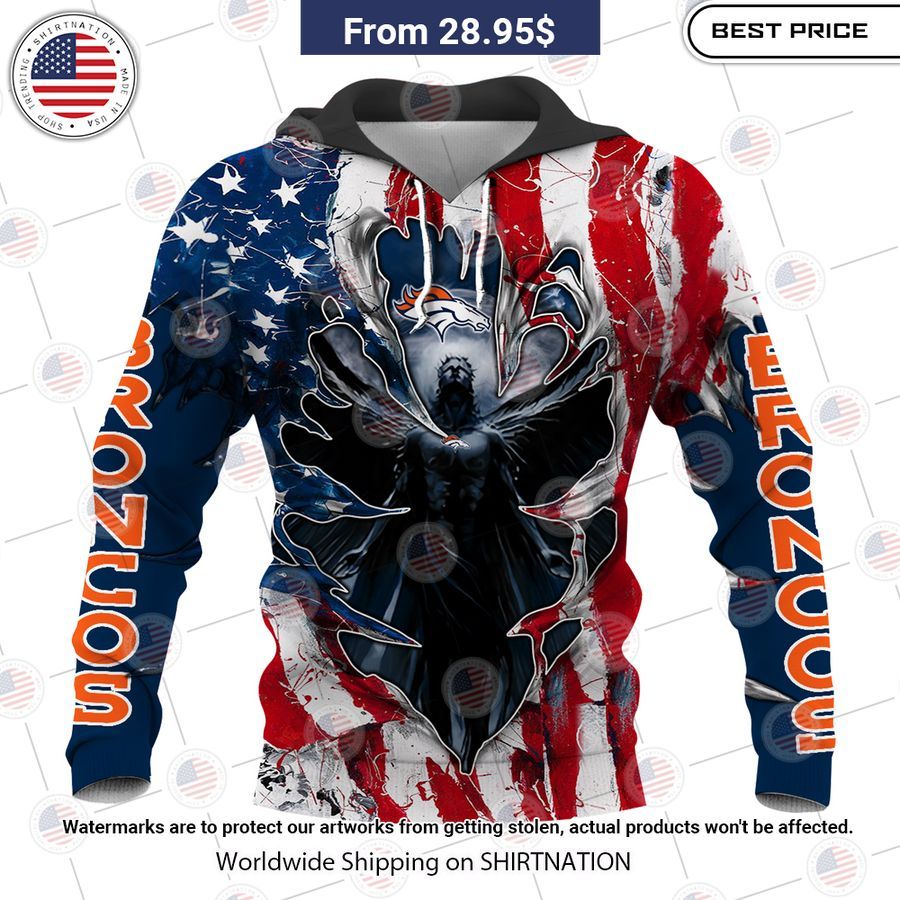 HOT Denver Broncos US Flag Angel Shirt You look so healthy and fit