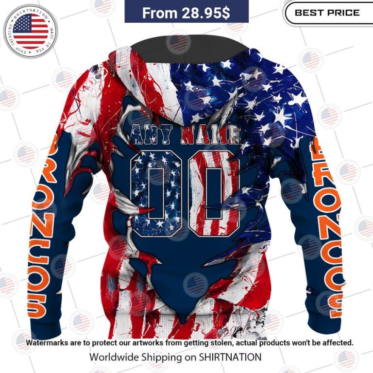 HOT Denver Broncos US Flag Eagle Shirt Out of the world