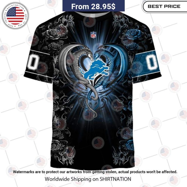 HOT Detroit Lions Dragon Rose Shirt Best picture ever