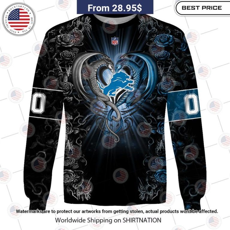 HOT Detroit Lions Dragon Rose Shirt Mesmerising