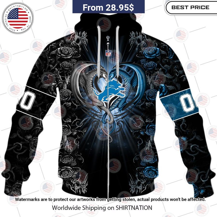 HOT Detroit Lions Dragon Rose Shirt You are always amazing
