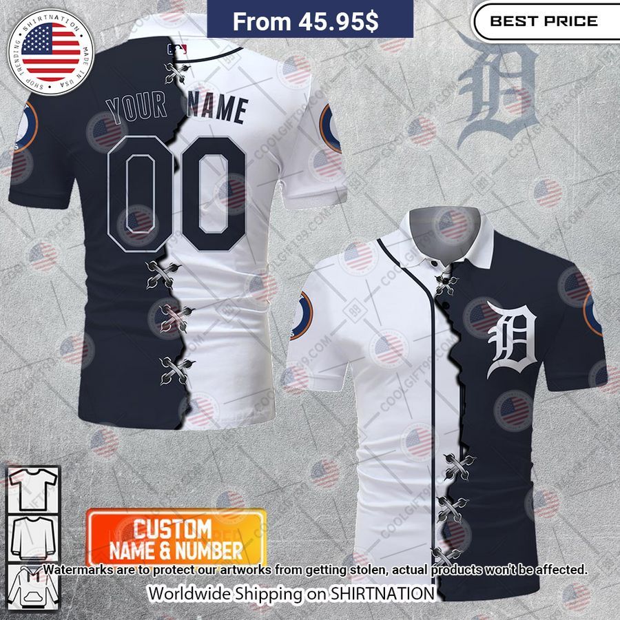 HOT Detroit Tigers Mix Home Away Jersey Polo Shirt Natural and awesome