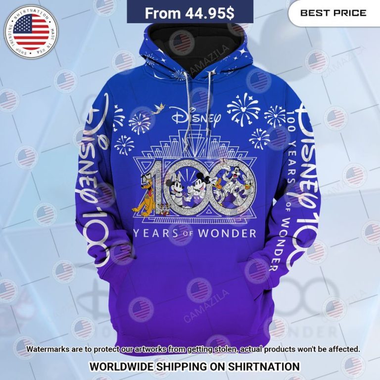 HOT Disney 100 Years of Wonder Mickey Minnie Hoodie Cutting dash