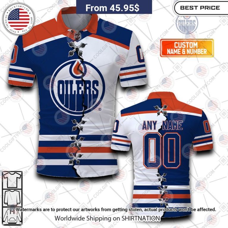 HOT Edmonton Oilers Mix Home Away Jersey Polo Shirt Loving click