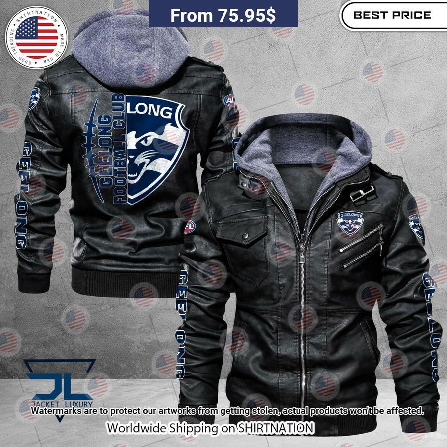 HOT Geelong Football Club Leather Jacket Natural and awesome