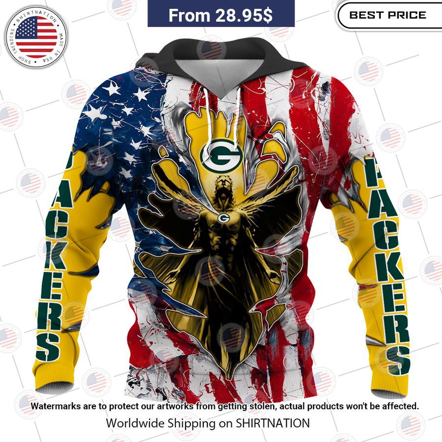 HOT Green Bay Packers US Flag Angel Shirt Best click of yours