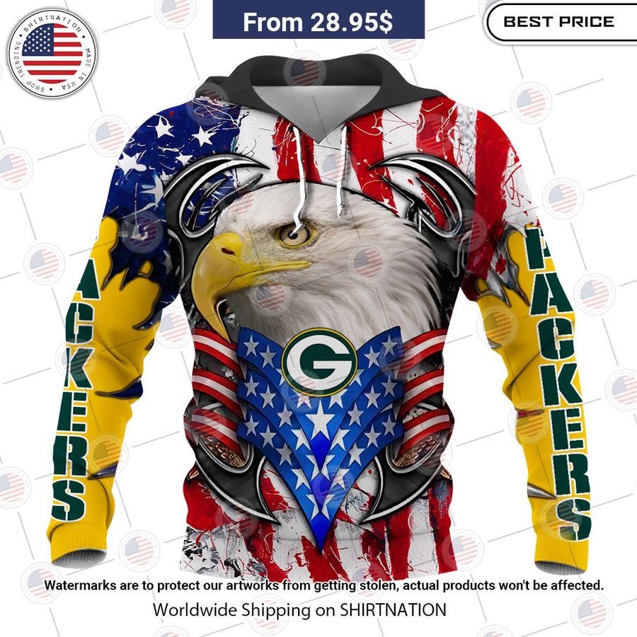 HOT Green Bay Packers US Flag Eagle Shirt I like your dress, it is amazing