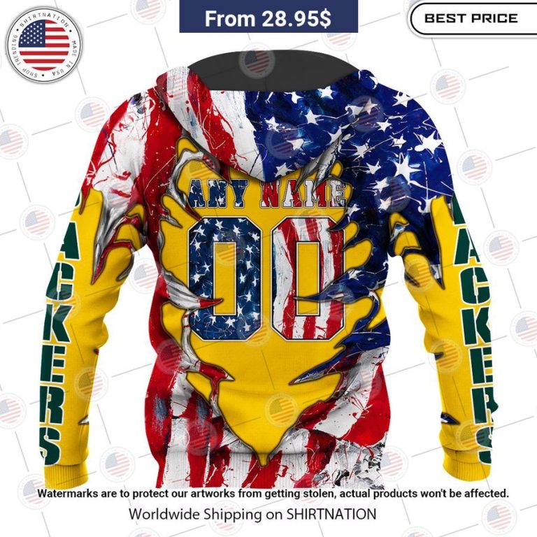 HOT Green Bay Packers US Flag Eagle Shirt Cool look bro