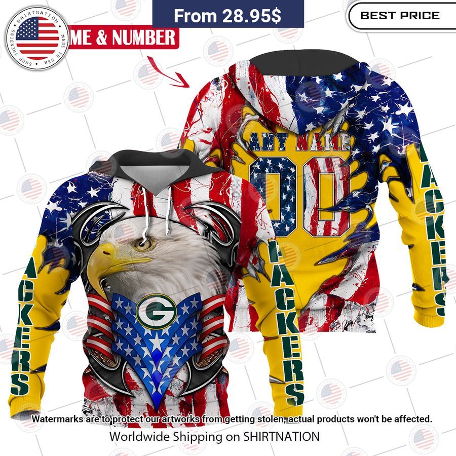 HOT Green Bay Packers US Flag Eagle Shirt Nice photo dude