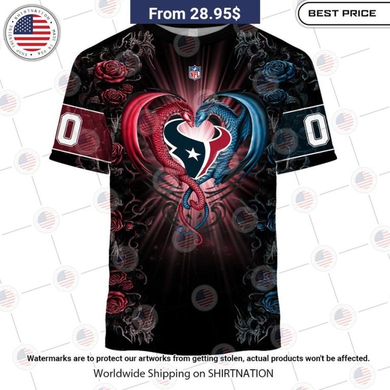 HOT Houston Texans Dragon Rose Shirt Hey! You look amazing dear