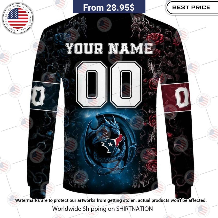 HOT Houston Texans Dragon Rose Shirt Oh my God you have put on so much!