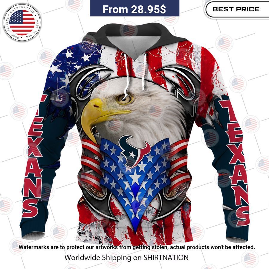 HOT Houston Texans US Flag Eagle Shirt Speechless