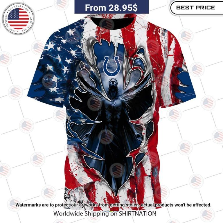 HOT Indianapolis Colts US Flag Angel Shirt Nice Pic