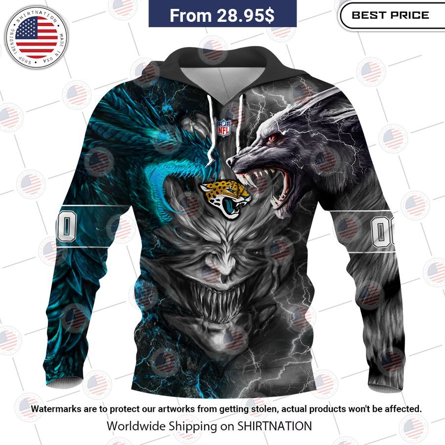 HOT Jacksonville Jaguars Demon Face Wolf Dragon Shirt Lovely smile
