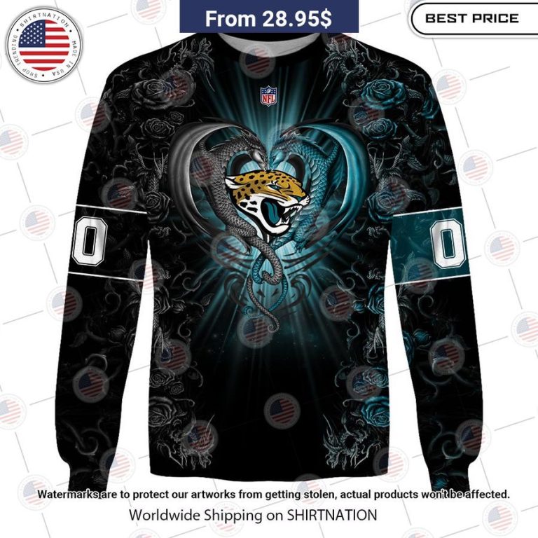 HOT Jacksonville Jaguars Dragon Rose Shirt Stunning