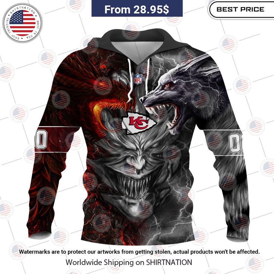 HOT Kansas City Chiefs Demon Face Wolf Dragon Shirt Best click of yours