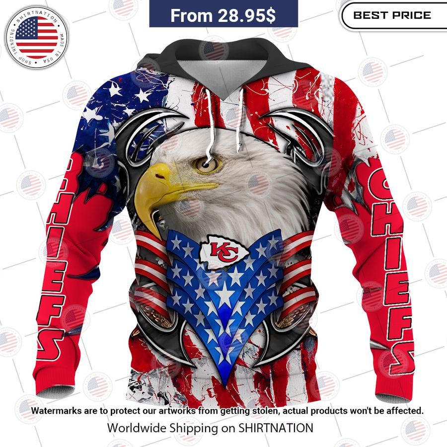 HOT Kansas City Chiefs US Flag Eagle Shirt Stand easy bro