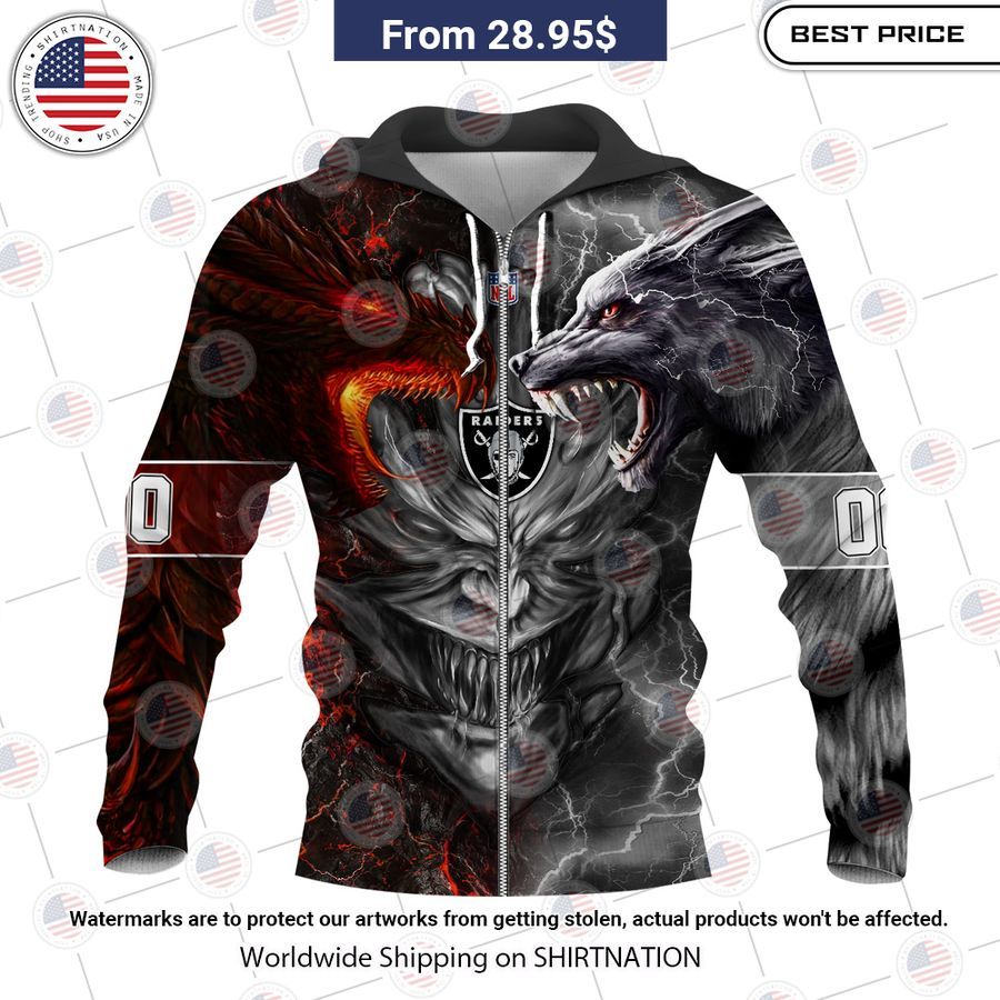 HOT Las Vegas Raiders Demon Face Wolf Dragon Shirt Is this your new friend?