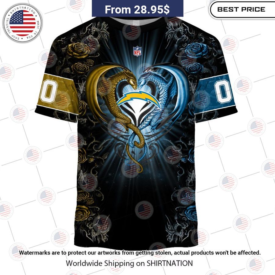 HOT Los Angeles Chargers Dragon Rose Shirt Is this your new friend?