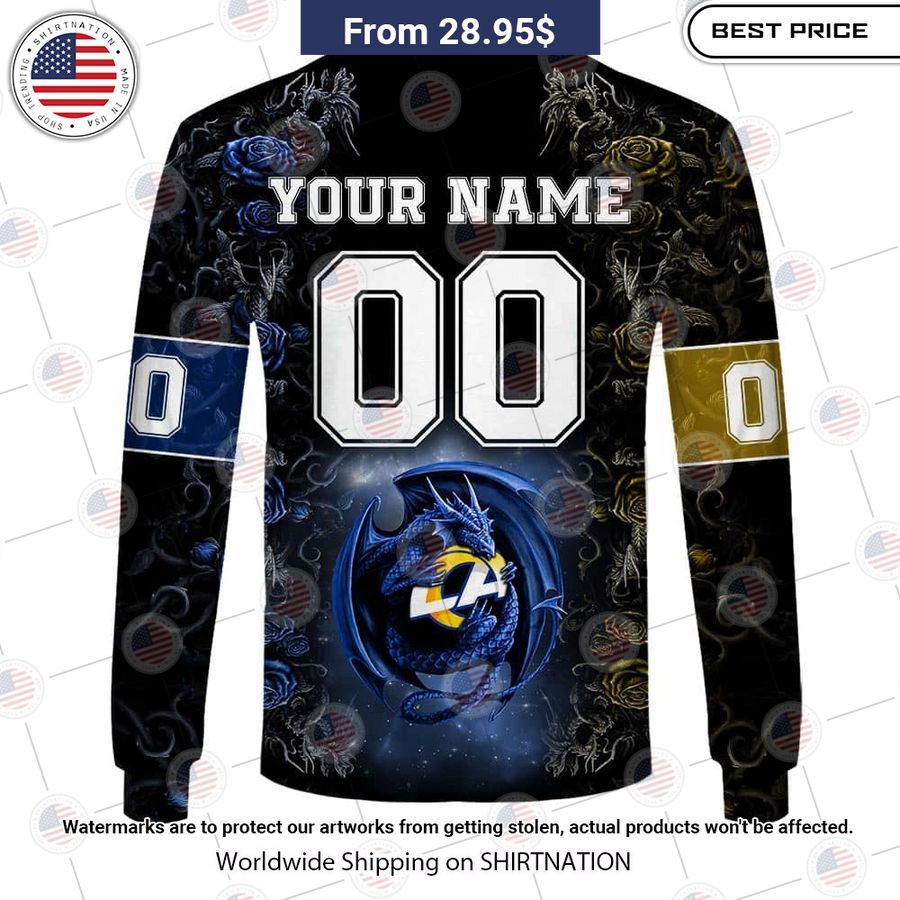 HOT Los Angeles Rams Dragon Rose Shirt Trending picture dear