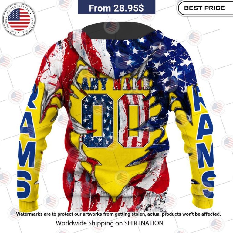 HOT Los Angeles Rams US Flag Eagle Shirt Rocking picture