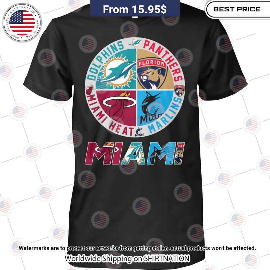 HOT Miami Heat Miami Marlins Miami Dolphins Florida Panthers Shirt