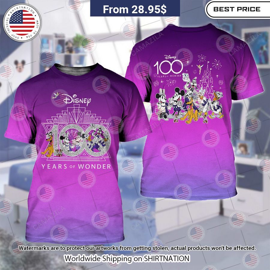 HOT Mickey Minnie Pluto Goofy Donald Daisy Disney 100 Years of Wonder Shirt