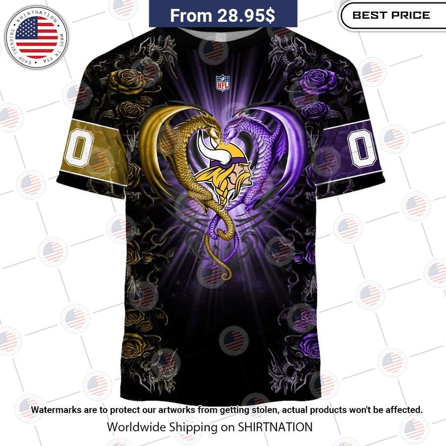HOT Minnesota Vikings Dragon Rose Shirt Sizzling