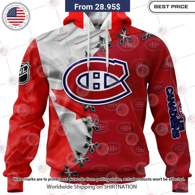 HOT Montreal Canadiens Mix Canada Flag Hoodie Cuteness overloaded