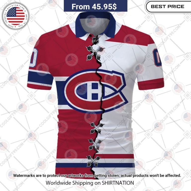 HOT Montreal Canadiens Mix Home Away Jersey Polo Shirt Gang of rockstars