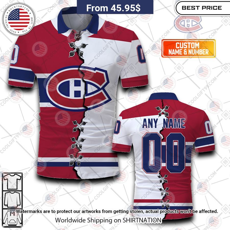 HOT Montreal Canadiens Mix Home Away Jersey Polo Shirt You look lazy