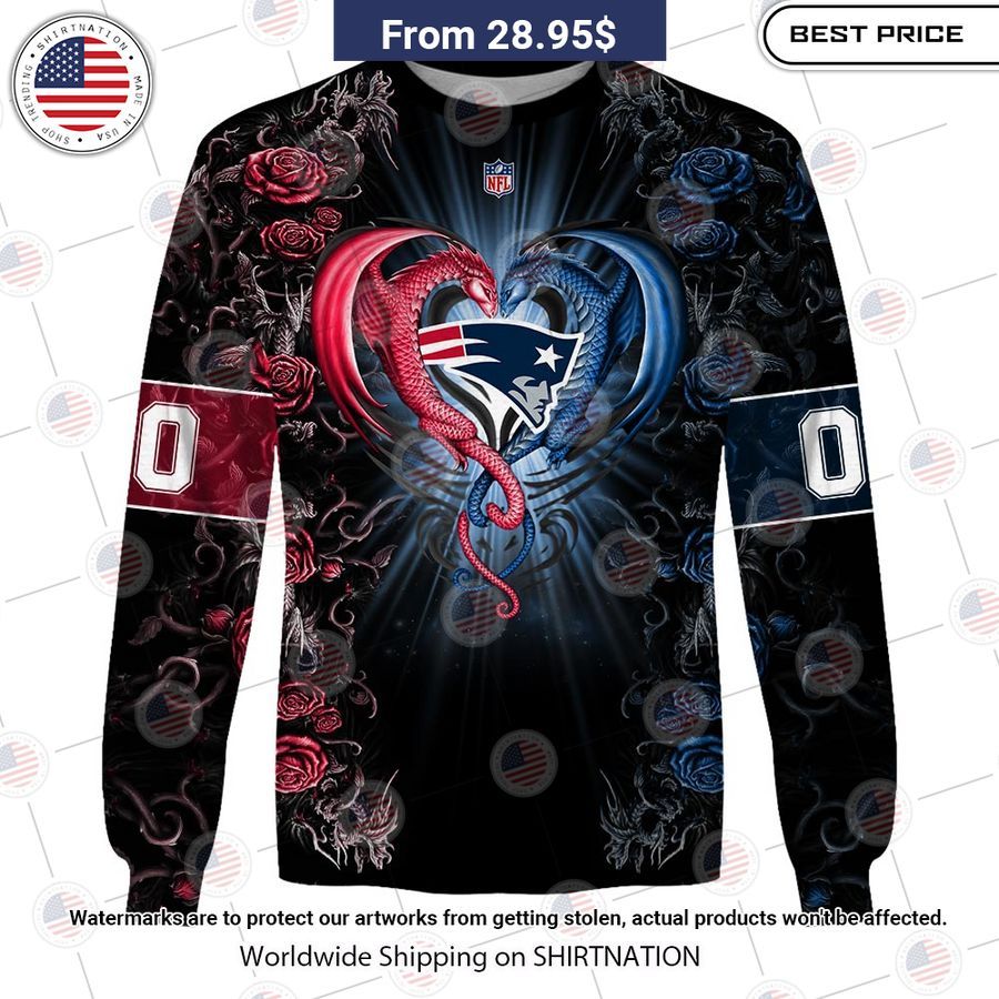 HOT New England Patriots Dragon Rose Shirt Nice elegant click