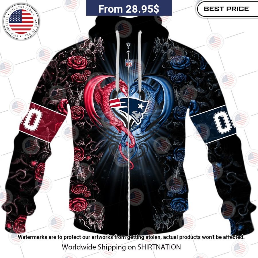 HOT New England Patriots Dragon Rose Shirt This place looks exotic.