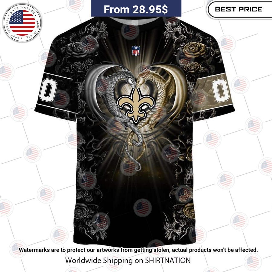HOT New Orleans Saints Dragon Rose Shirt Long time