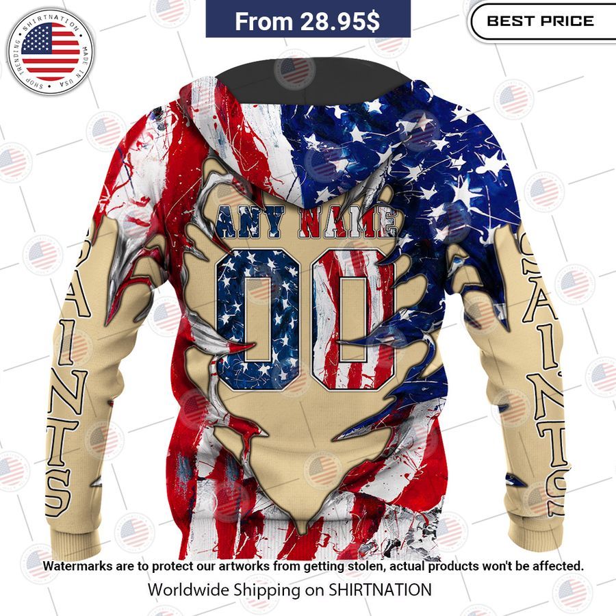 HOT New Orleans Saints US Flag Angel Shirt Your beauty is irresistible.