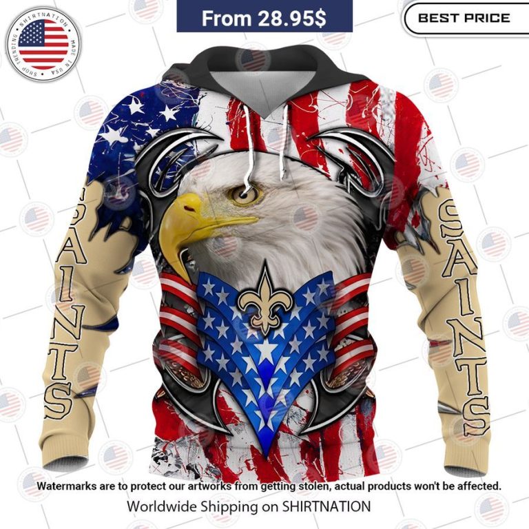 HOT New Orleans Saints US Flag Eagle Shirt Such a charming picture.