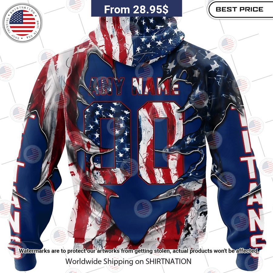 HOT New York Giants Demon Face US Flag Shirt Stand easy bro
