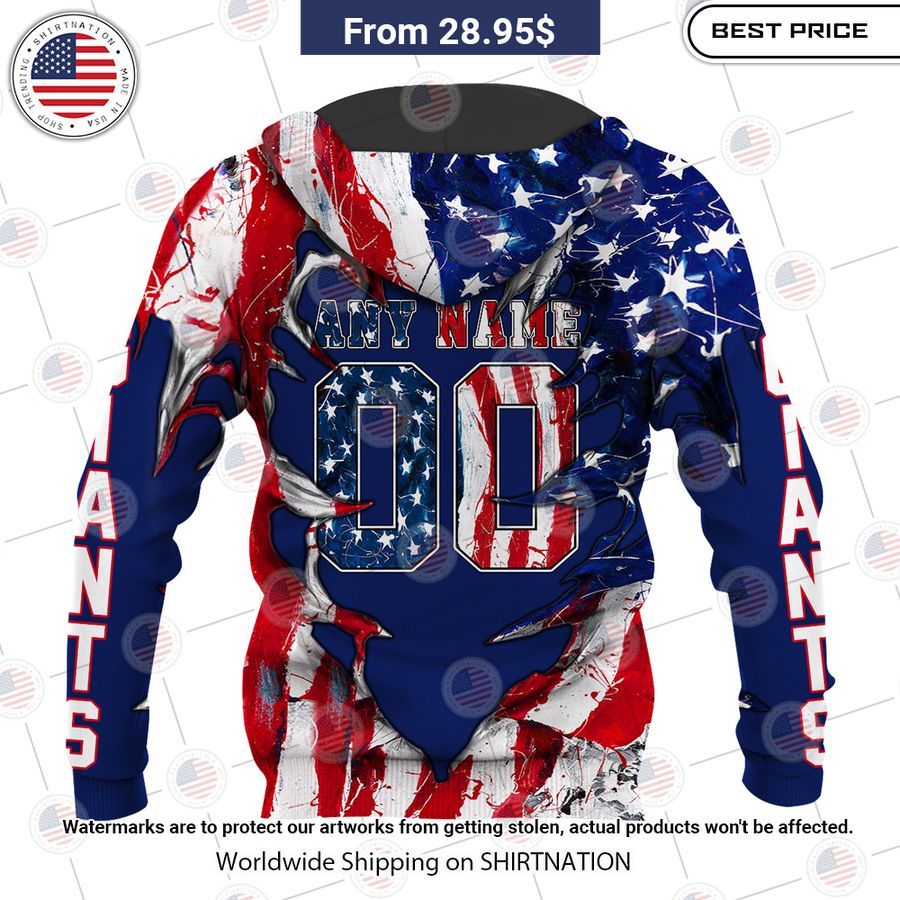 HOT New York Giants US Flag Eagle Shirt Handsome as usual